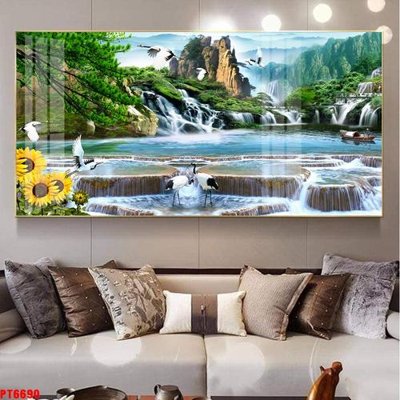 File gốc Tranh sơn thủy thác nước PT6690 (trang trí) phòng ngủ