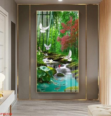 File ảnh gốc Tranh sơn thủy thác nước PT6728 (chuyên in mica)