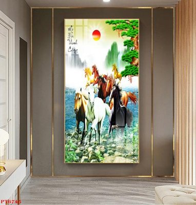 Download file ảnh gốc Tranh sơn thủy thác nước PT6745 để in ấn