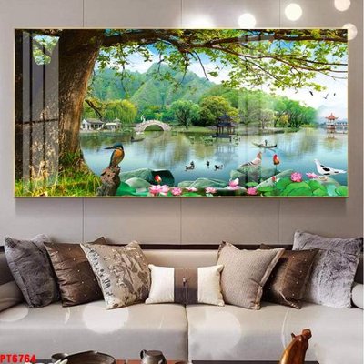 Mua file gốc Tranh sơn thủy thác nước PT6764 (PSD) tại Filetranh.com