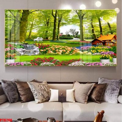 Tải file Tranh sơn thủy thác nước PT6766 (ảnh gốc) in gạch 3D