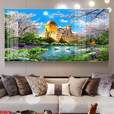 File tranh Tranh sơn thủy thác nước PT6839 (gốc) phong cách tối giản