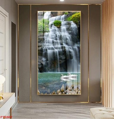 Tệp tin gốc Tranh sơn thủy thác nước PT6867 (chất lượng cao) Tranh sơn thủy thác nước PT6867
