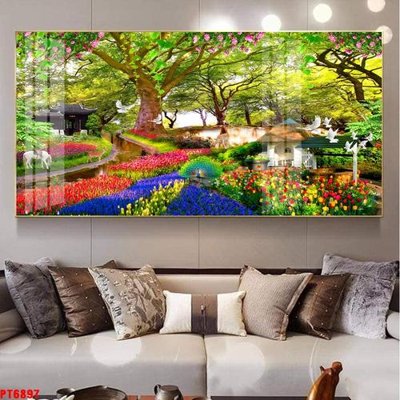 Download file ảnh gốc Tranh sơn thủy thác nước PT6897 để in ấn