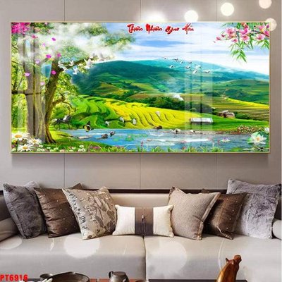 Tải file gốc Tranh sơn thủy thác nước PT6916 (in khổ lớn) quảng cáo