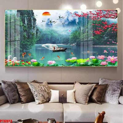 File gốc Tranh sơn thủy thác nước PT6923 (vector) cho in ấn