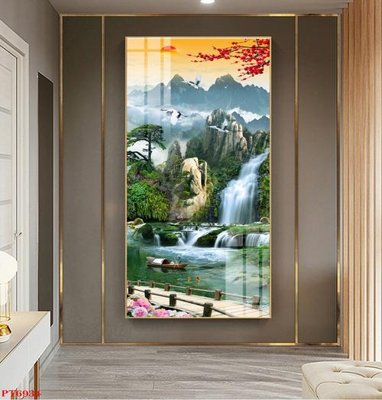 File tranh Tranh sơn thủy thác nước PT6934 (ảnh gốc) độ nét vượt trội