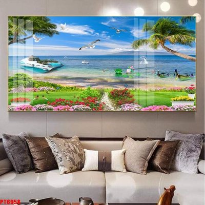 Hình ảnh file gốc Tranh sơn thủy thác nước PT6958 cho in UV