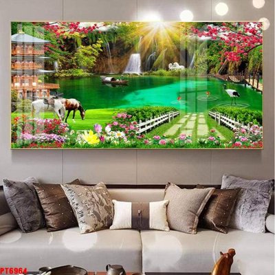 Tải file gốc Tranh sơn thủy thác nước PT6964 (bản PSD) chỉnh sửa được