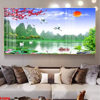 Tệp tin gốc Tranh sơn thủy thác nước PT6969 (dùng cho in) Tranh sơn thủy thác nước PT6969