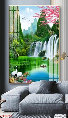 File PSD Tranh sơn thủy thác nước PT6971 (nguyên bản) cho thiết kế