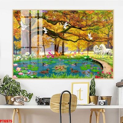 File in trần Tranh sơn thủy thác nước PT6975 (bản gốc) trời sao