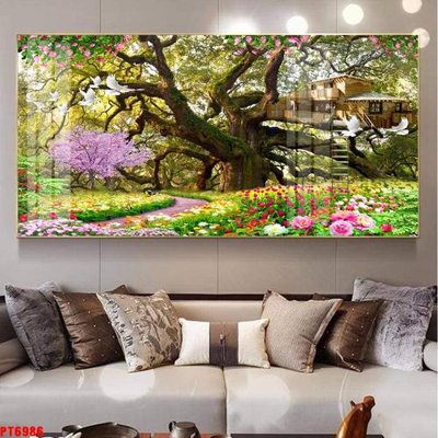 File gốc Tranh sơn thủy thác nước PT6986 (AI/EPS) cho in ấn