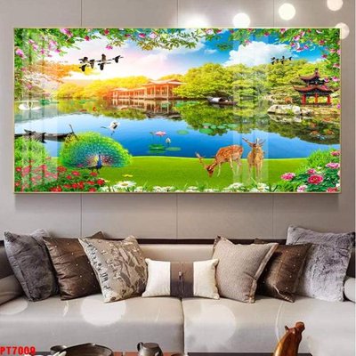 Download file Tranh sơn thủy thác nước PT7009 (gốc) cho xưởng in