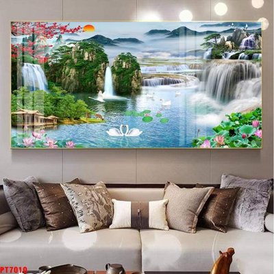 Tải file Tranh sơn thủy thác nước PT7010 (ảnh gốc) file AI/EPS