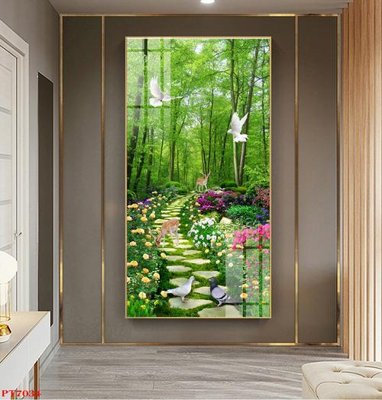 Download file Tranh sơn thủy thác nước PT7034 (chuẩn in) chất lượng cao