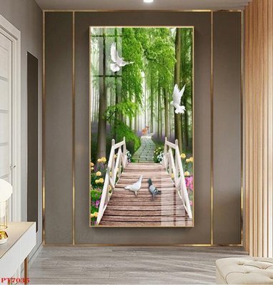 File tranh Tranh sơn thủy thác nước PT7035 (ảnh gốc) độ nét vượt trội