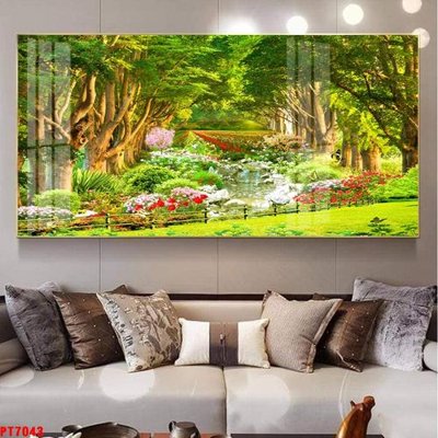 File gốc Tranh sơn thủy thác nước PT7043 (bản quyền) cho in ấn