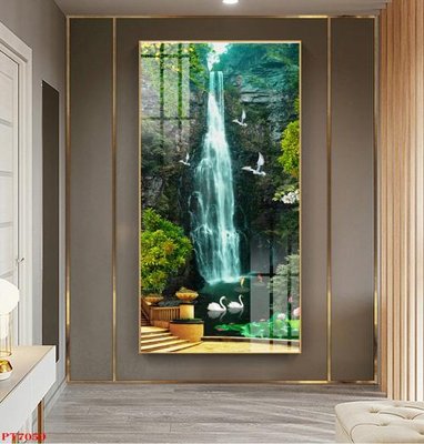 Tải file Tranh sơn thủy thác nước PT7050 (gốc) làm file tranh quảng cáo