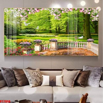 File tranh gốc Tranh sơn thủy thác nước PT7059 (bản đẹp) độc quyền