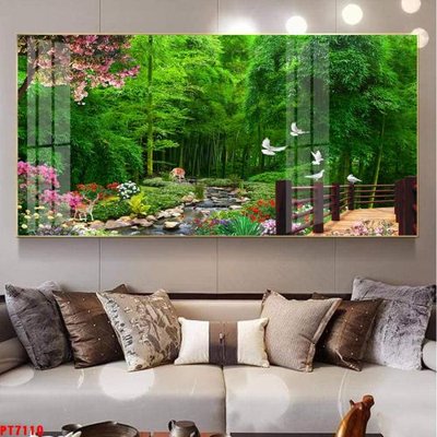 File ảnh Tranh sơn thủy thác nước PT7110 (gốc) in Hiflex