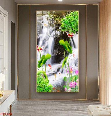 Tải file Tranh sơn thủy thác nước PT7125 (gốc) in nhanh
