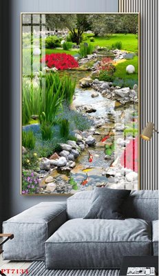 File ảnh gốc Tranh sơn thủy thác nước PT7133 không vỡ nét