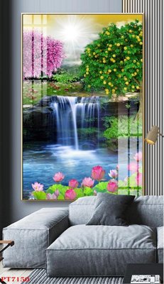 Download file tranh Tranh sơn thủy thác nước PT7150 (file gốc PSD)