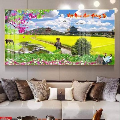 File gốc Tranh sơn thủy thác nước PT7206 (thiết kế) độc quyền