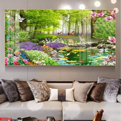 File tranh Tranh sơn thủy thác nước PT7212 (gốc) chủ đề thành phố