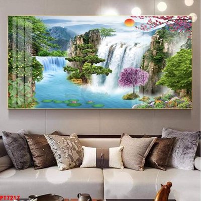 Tải file Tranh sơn thủy thác nước PT7217 (ảnh gốc) file AI/EPS