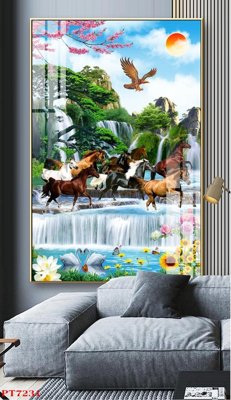 File gốc Tranh sơn thủy thác nước PT7231 (phong cách) tối giản