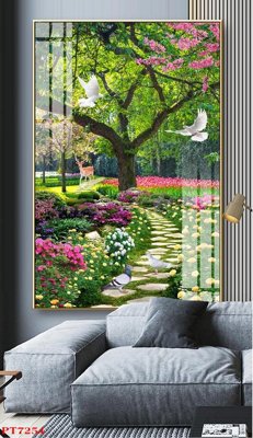 Chi tiết file ảnh Tranh sơn thủy thác nước PT7254 sắc nét