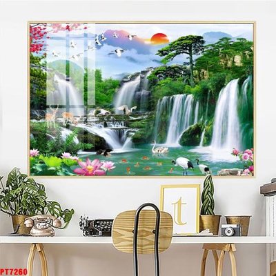 Tải file Tranh sơn thủy thác nước PT7260 (ảnh gốc) in gạch men