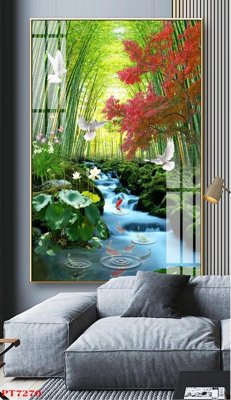 Tải file Tranh sơn thủy thác nước PT7270 (PSD) cho in ấn quảng cáo