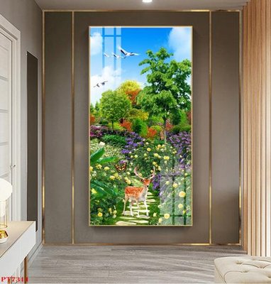 File gốc Tranh sơn thủy thác nước PT7311 (Filetranh.com) Tranh sơn thủy thác nước PT7311