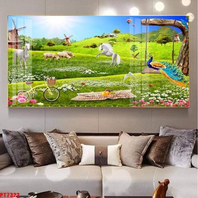 File tranh Tranh sơn thủy thác nước PT7322 (gốc) chủ đề thành phố