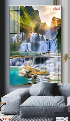 File PSD Tranh sơn thủy thác nước PT7343 (gốc) cho designer