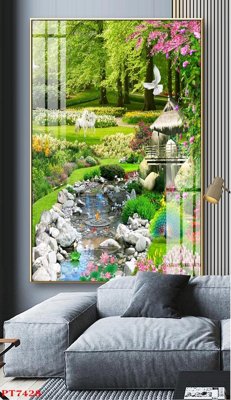 Tải file gốc Tranh sơn thủy thác nước PT7428 (bản PSD) đầy đủ layer