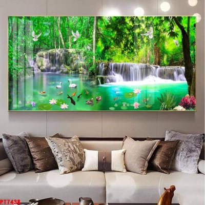 Tải file Tranh sơn thủy thác nước PT7438 (ảnh gốc) 300dpi Tranh sơn thủy thác nước PT7438