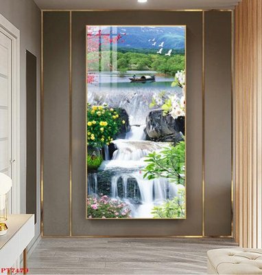 Download file Tranh sơn thủy thác nước PT7479 (chuẩn in) chất lượng cao