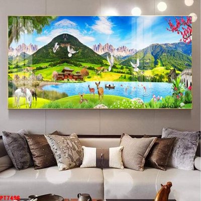 File gốc Tranh sơn thủy thác nước PT7496 (PNG) trong suốt (transparent)