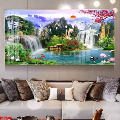 Tải file Tranh sơn thủy thác nước PT7505 (ảnh gốc) file TIFF