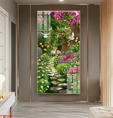 File tranh Tranh sơn thủy thác nước PT7515 (gốc) chủ đề trừu tượng