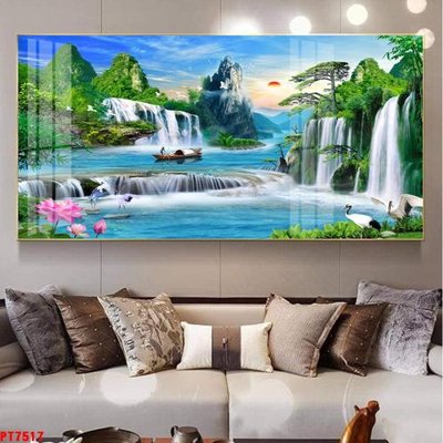 Tải file tranh Tranh sơn thủy thác nước PT7517 (gốc) tại Filetranh.com