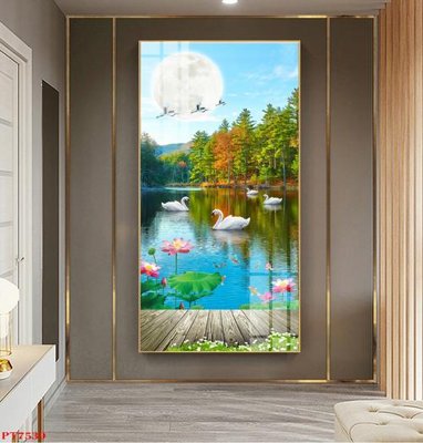 File in mica Tranh sơn thủy thác nước PT7539 (ảnh gốc) đẹp