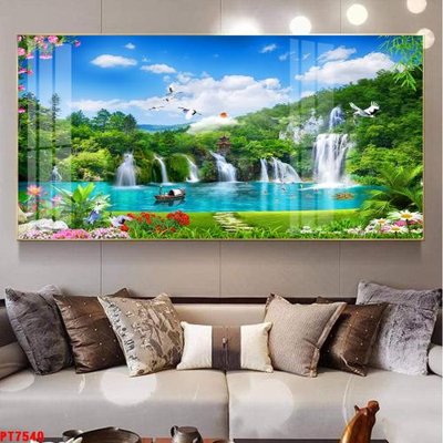 Tải file gốc Tranh sơn thủy thác nước PT7540 (bản PSD) còn layer