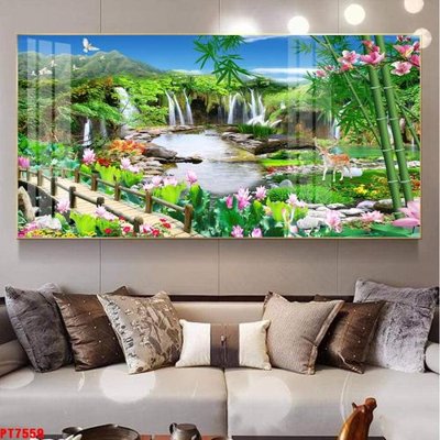 Mua file gốc Tranh sơn thủy thác nước PT7559 (PSD) tại Filetranh.com