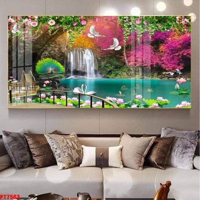 Mua file gốc Tranh sơn thủy thác nước PT7563 (chất lượng) tại Filetranh.com