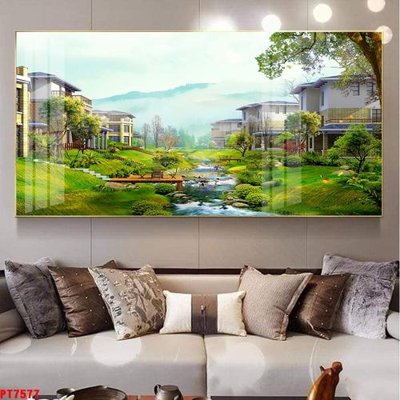 File tranh Tranh sơn thủy thác nước PT7577 (bản gốc) treo tường